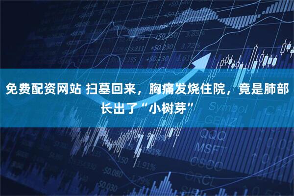 免费配资网站 扫墓回来,胸痛发烧住院,竟是肺部长出了“小树芽”